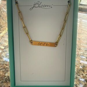 Jbloom Gold 'Let It Be' Bar Necklace